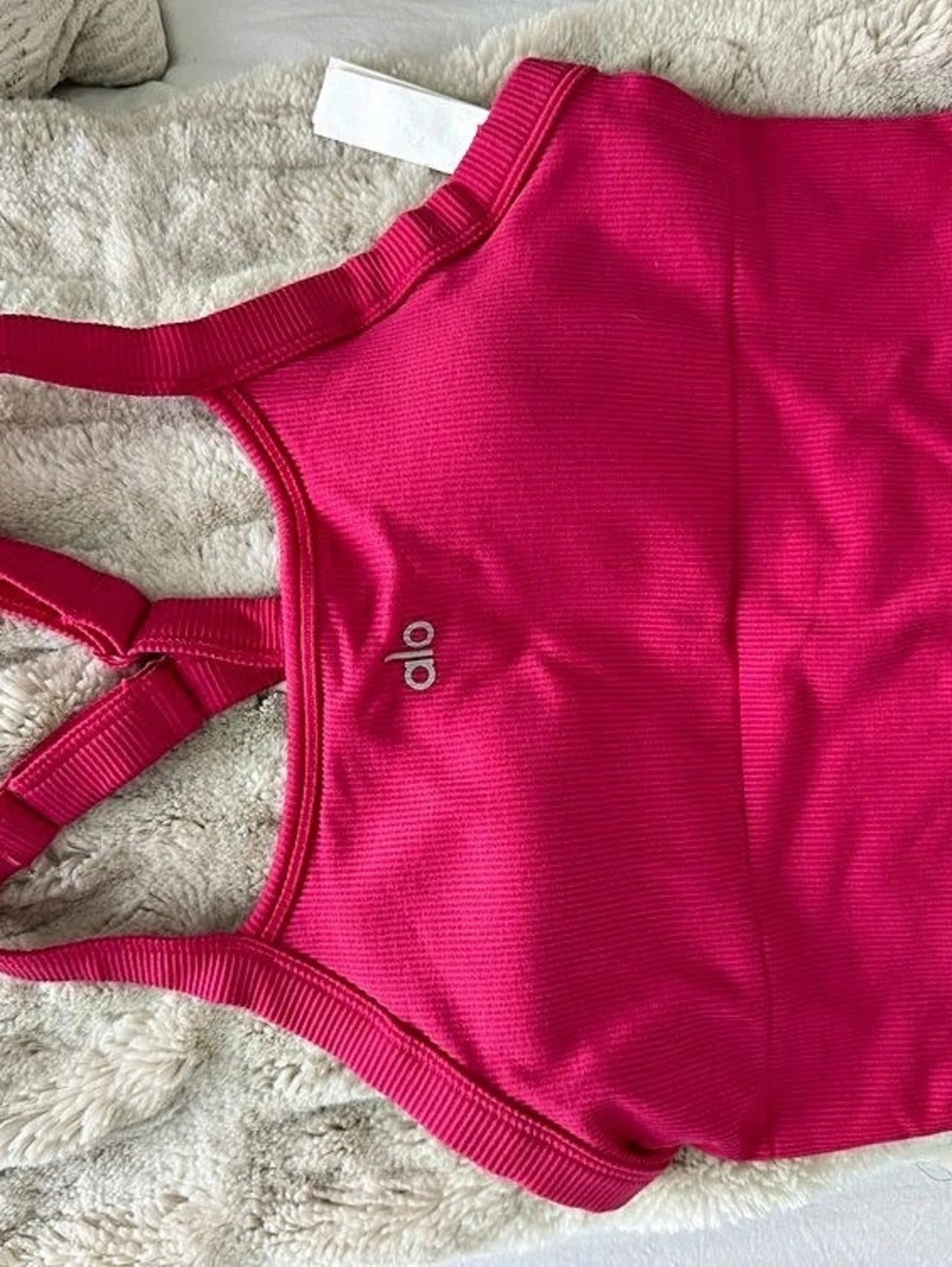 Alo Ribbed Pink Athletic Tank Top Like New